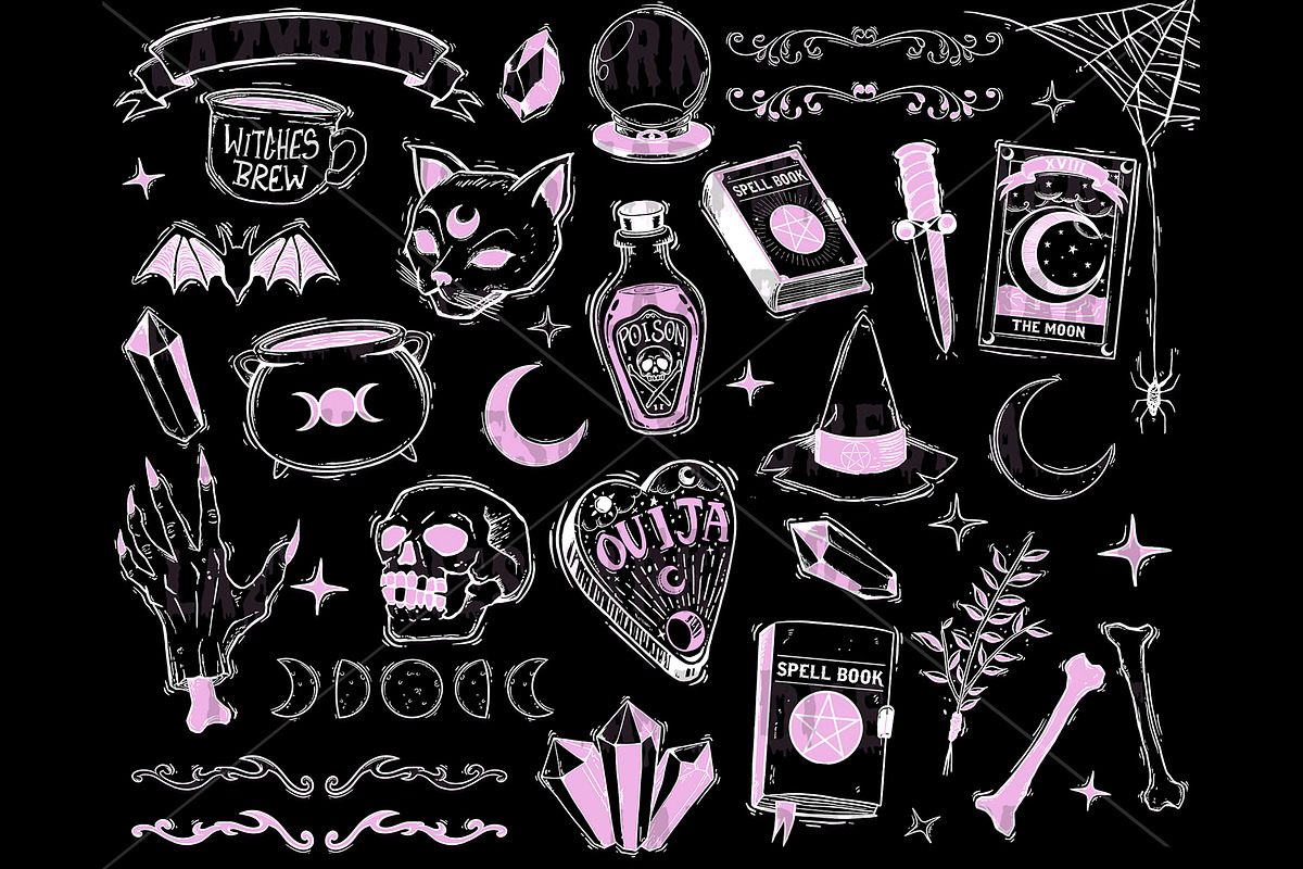 Witchy Illustration Pack, an Illustration by LazyBonesMarket (Photo 2 of 2)