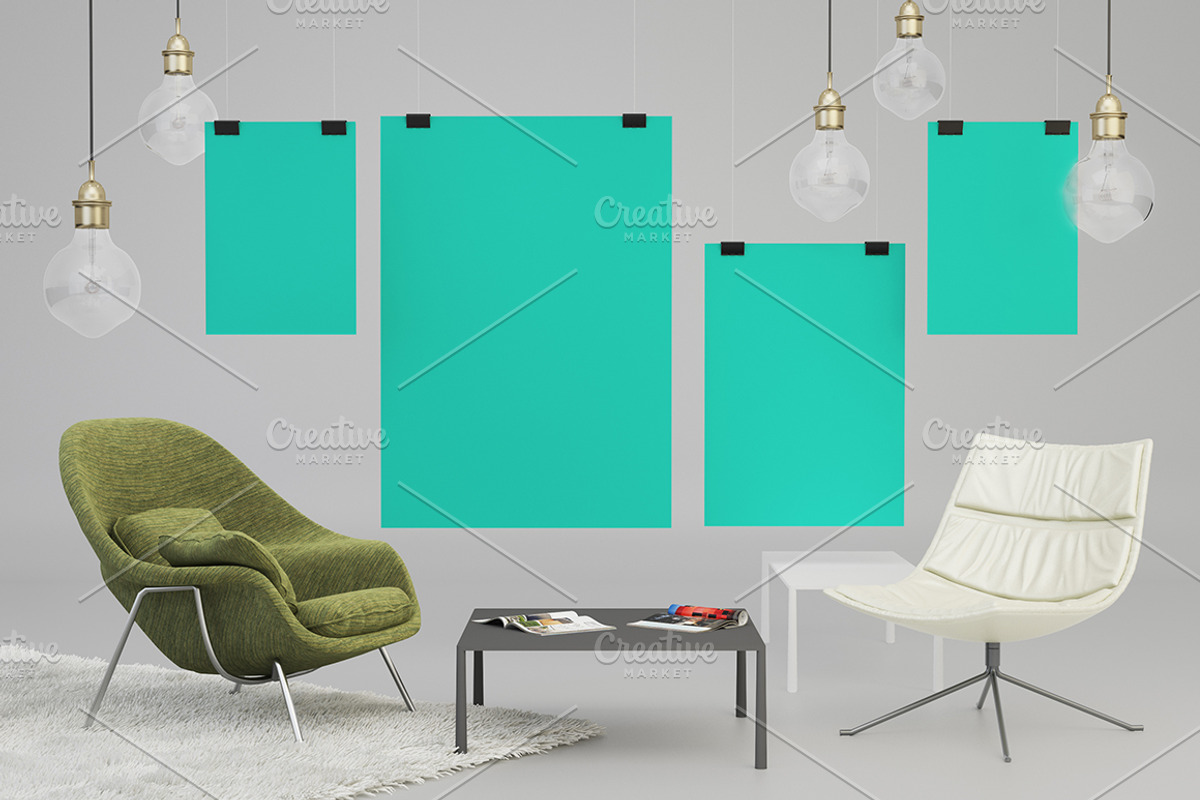 8 Studio Poster Mock-ups, a Product Mockup by Northern Kraft (Photo 4 of 5)