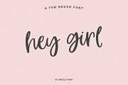 Hey Girl fun smooth brush font, a Script Font by Angele Kamp (Thumbnail 1 of 6)