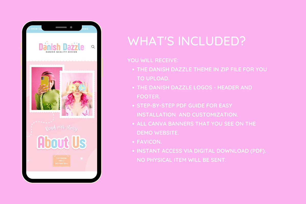 Danish Dazzle Shopify Theme, a Shopify Template by SunshineStudioBoutique (Photo 2 of 10)