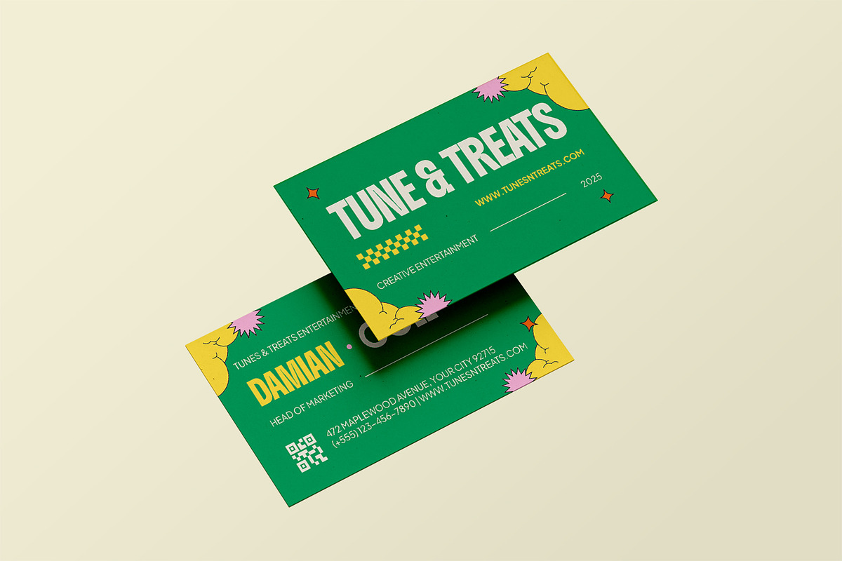 Tunes & Treats - Business Card, a Business Card Template by StreaksideStd (Photo 2 of 3)