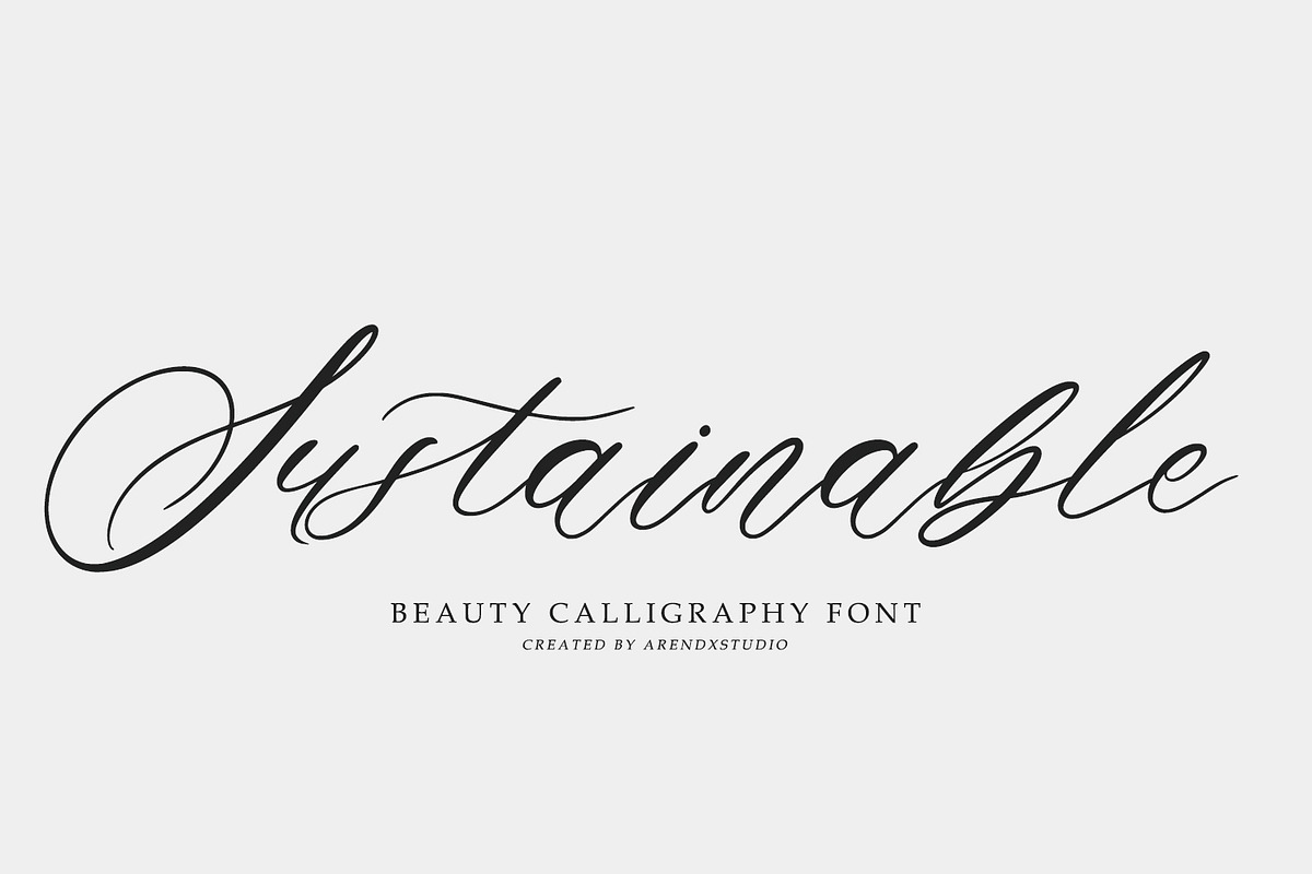 Sustainable Calligraphy Font, a Script Font by Arendxstudio (Photo 1 of 8)