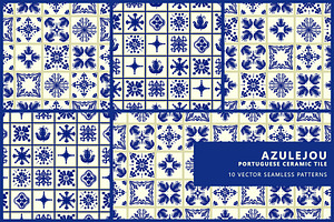 Azulejos Seamless Pattern Set