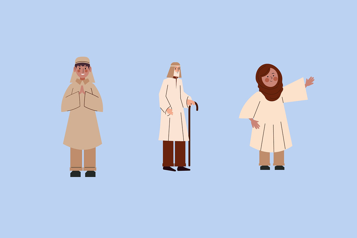 Islamic Characters Illustration Set, a Person Illustration by studiogstock (Photo 3 of 4)
