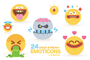 Cartoon Freaky Smiley Emoticons Pack, an Icon by dimpo ⚡️ ART ® (Thumbnail 2 of 3)