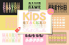 Kids Stacked Font Bundle