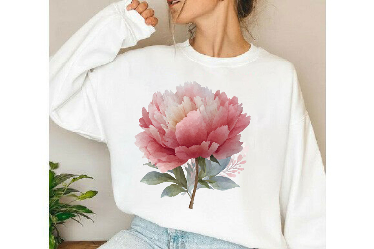 Peony watercolor clipart set, an Object Illustration by DreamCafeArt (Photo 5 of 6)