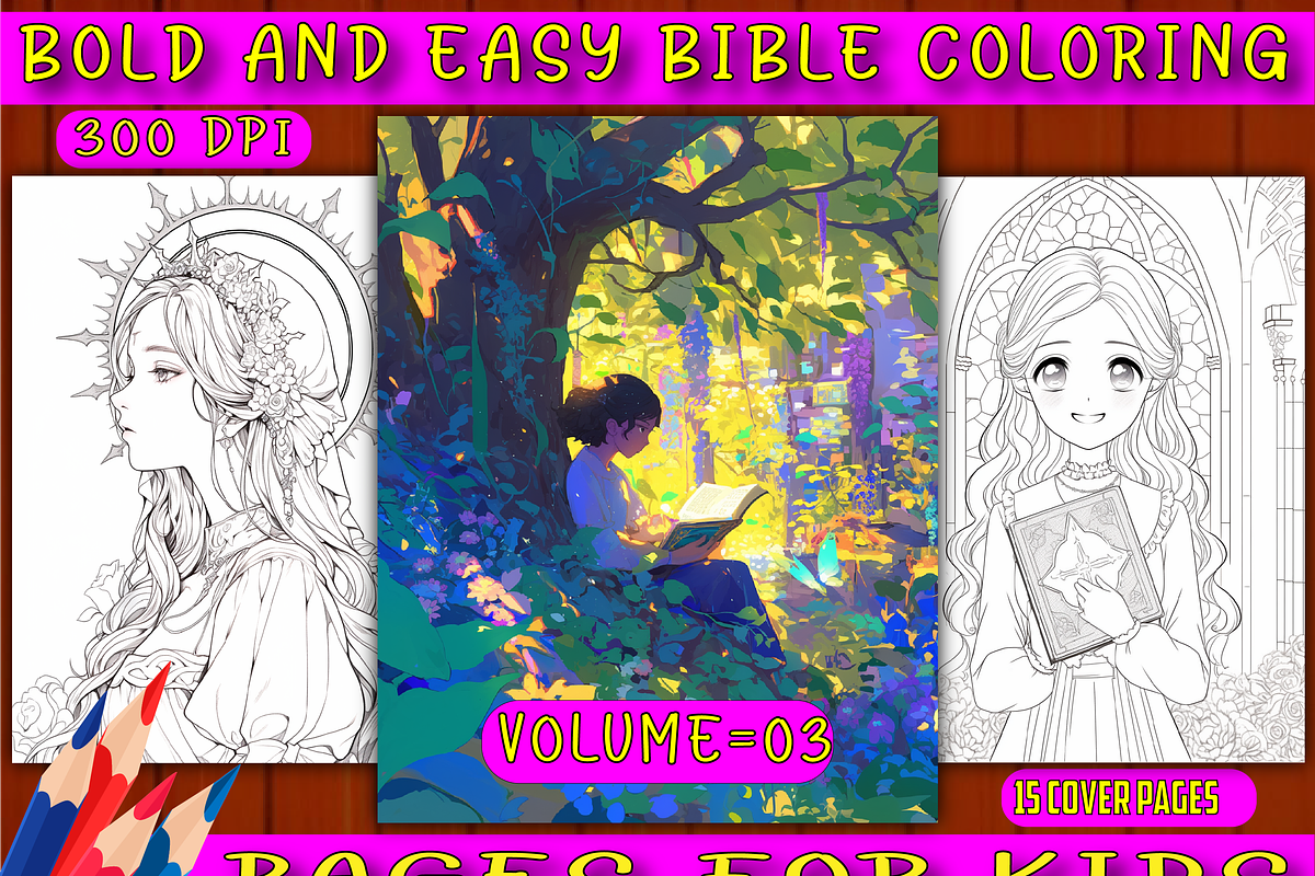Bold And Easy Bible Coloring Vol 03, a Decorative Illustration by Daisy ...