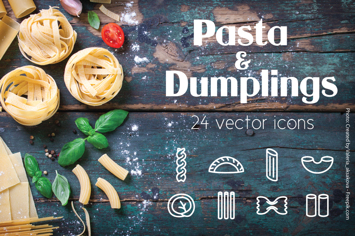 PASTA - vector line icon, an Outline Icon by marusdesign