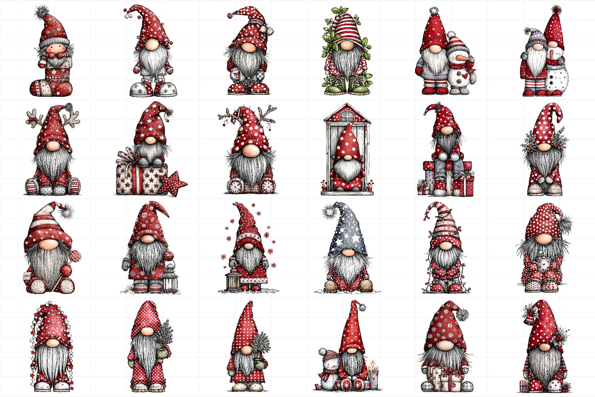 Christmas Santa Gnome Clipart, an Illustration by Daily.Designs (Photo 5 of 5)