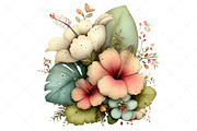 Tropical Whimsical Flowers Clipart, an Illustration by Craft Nest (Thumbnail 10 of 12)