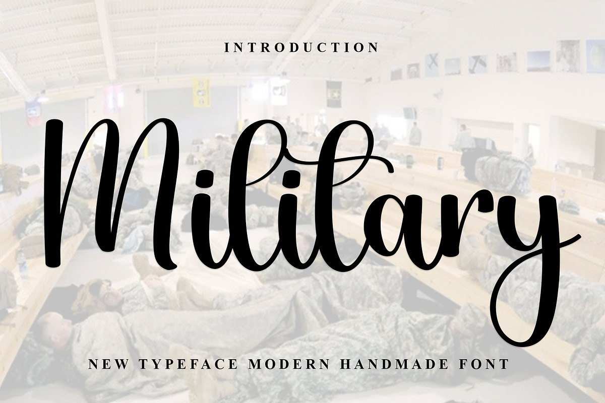 Military, a Handwritten Font by FreshTypeINK (Photo 1 of 7)