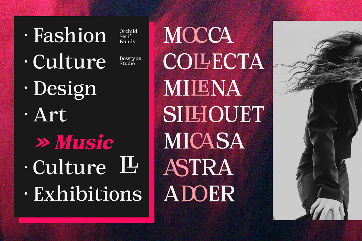 Orchild Serif | 91 Style Font, a Serif Font by Bosstype Studio (Photo 6 of 12)