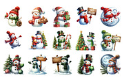 Watercolor Snowman Green Scarf Png, an Illustration by SinaCreation (Thumbnail 2 of 7)