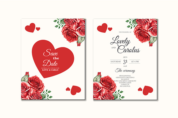 Wedding Card Design Watercolor Flora preview 4