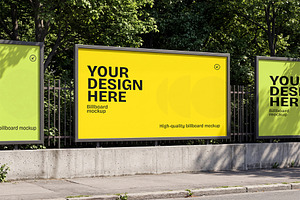 Street Billboard Advertising Mockup