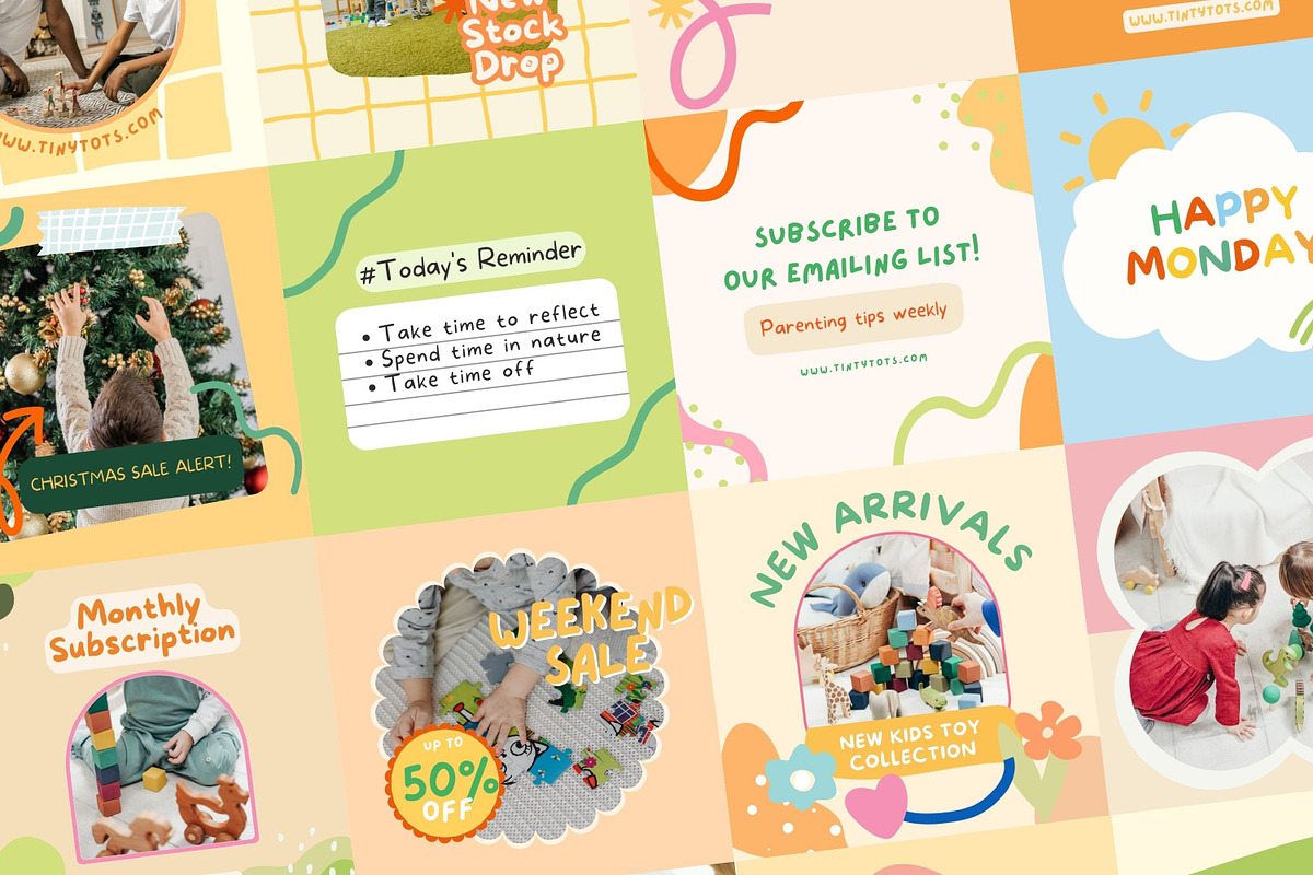 Kids Theme Instagram Post Templates, a Social Media Template by Hell Yeah Designs (Photo 9 of 14)