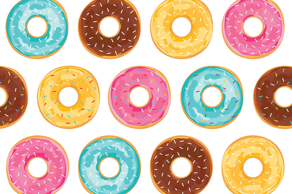 Donuts Vector Illustration Set, an Object Graphic by LineByLine (Photo 2 of 4)