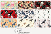 70 crows & skulls seamless pattern, a Pattern Graphic by Poppy Lane Studio (Thumbnail 6 of 10)