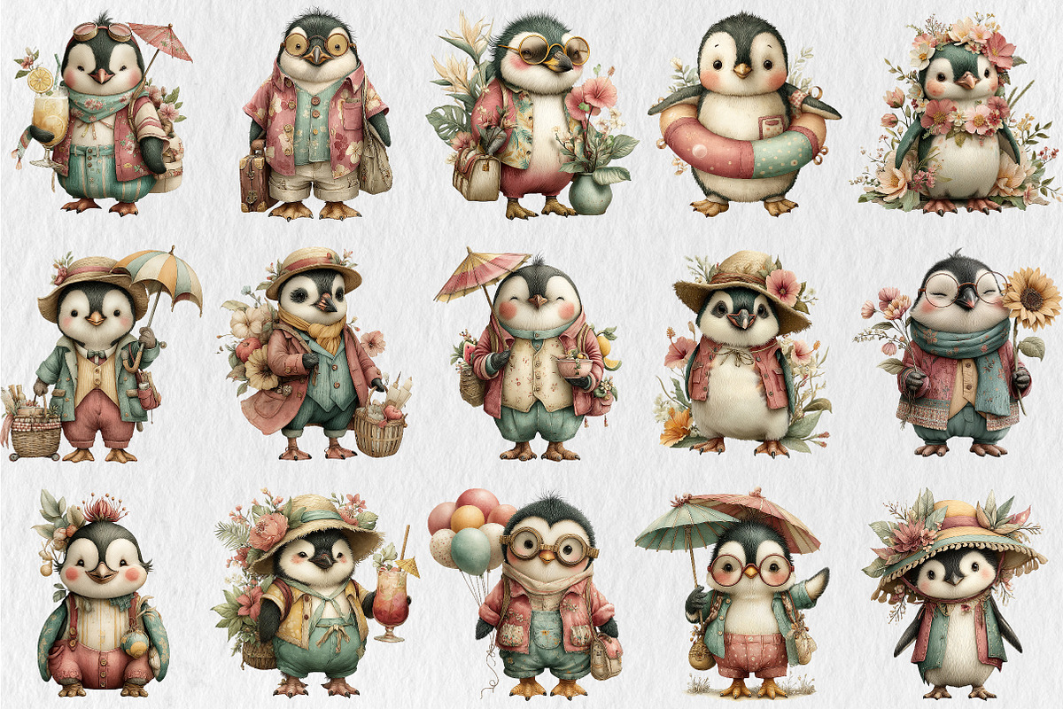 Summer Funny Penguin Clipart, a Seasonal Illustration by Rose Art (Photo 4 of 6)