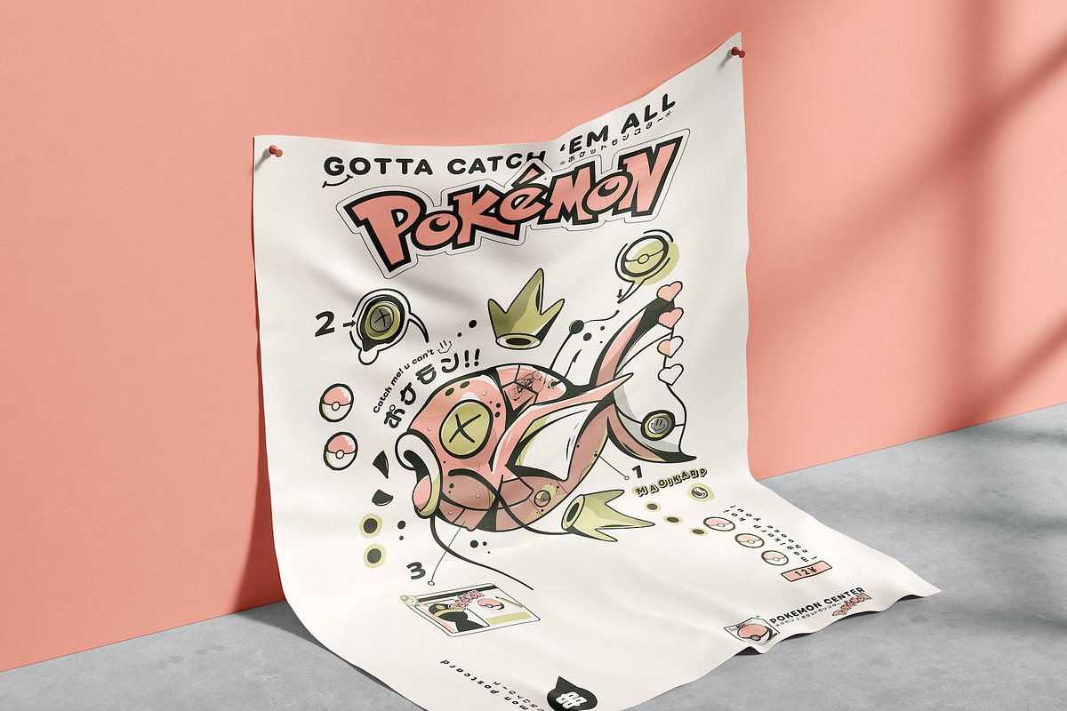 Magikarp pokemon card design, an Illustration by Darts Lines (Photo 2 of 3)