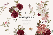 Burgundy & Blush Watercolor Florals, a Decorative Illustration by Grace Noboa Illustrations (Thumbnail 3 of 13)