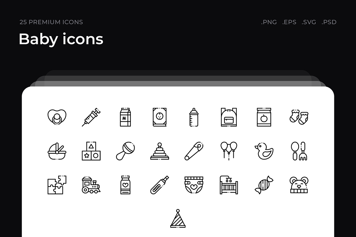 Baby icons, an Outline Icon by Wencory (Photo 1 of 2)