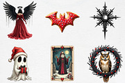 Gothic Christmas Sublimation Png Cli, an Illustration by CrexoraLab (Thumbnail 2 of 5)