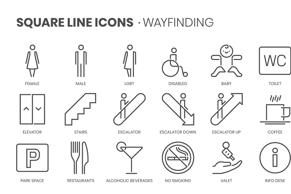 Square line icons, an Outline Icon by Howcolour (Photo 10 of 85)