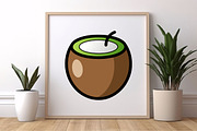 Cartoon Coconut Vector Clipart Set, a Food Illustration by newminddesign (Thumbnail 6 of 8)