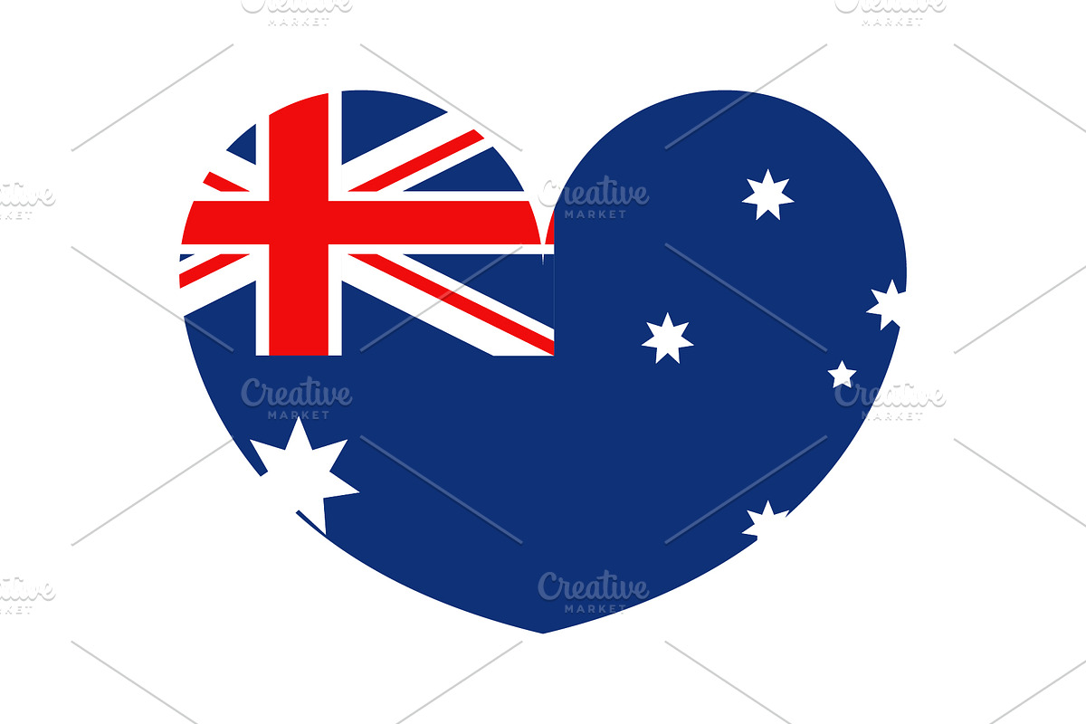 Australian flag in the shape of a he, an Illustration by Mark1987