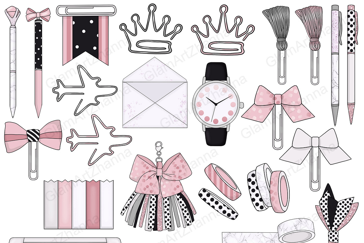 Planner Girl Clipart, a Work Illustration by GlamArtZhanna (Photo 3 of 4)