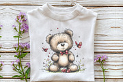 Whimsical Spring Teddy Bear Clipart, an Illustration by OK Design (Thumbnail 5 of 6)