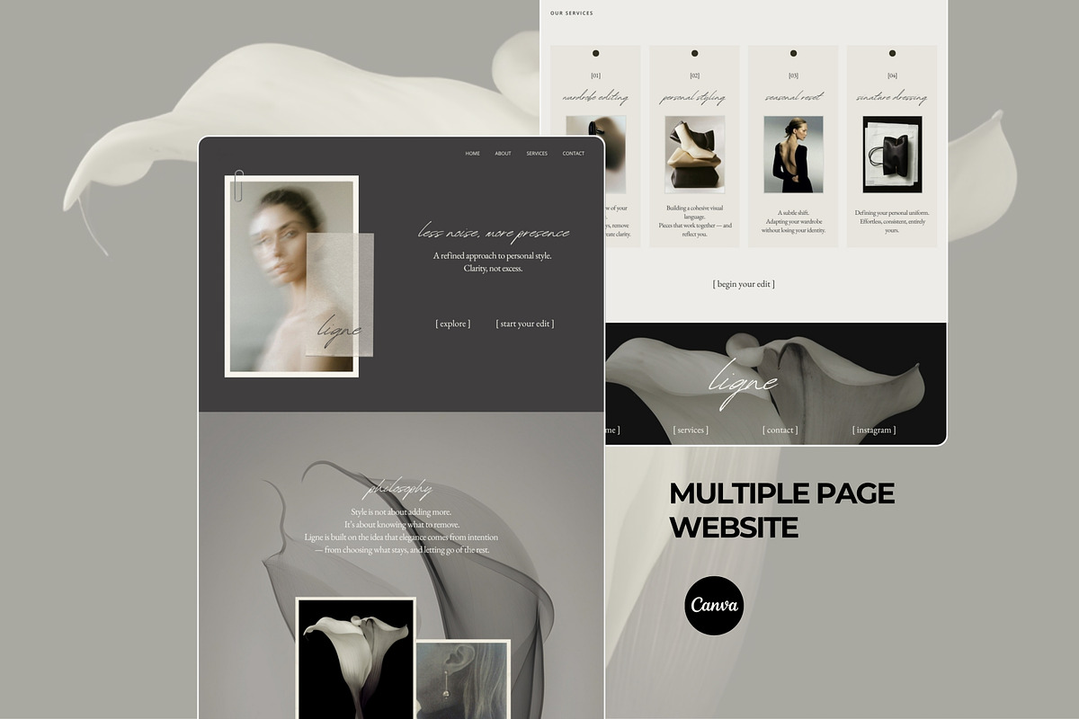 Portfolio Website Canva Template, a Landing Page Template by Studio Suvelle (Photo 1 of 7)