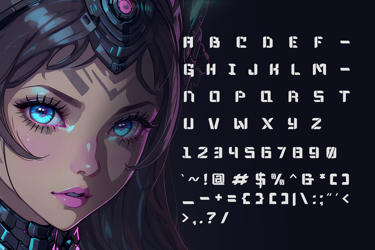 Gozen | Futuristic-Mecha Typeface, a Symbol Font by Mofr 24 (Photo 5 of 12)