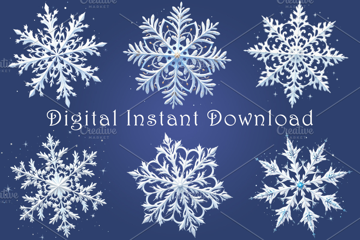 Christmas Snowflake Clipart - 30 png, a Seasonal Illustration by GalaDesign03 (Photo 3 of 7)
