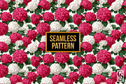 Pink & White Hydrangea Flower Papers, a Pattern Graphic by Creative Store (Thumbnail 4 of 5)