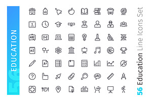 Education Line Icons Set