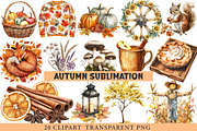 Watercolor Autumn Clipart, an Illustration by cherrydesign (Thumbnail 1 of 3)