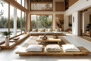 Minimalist living room that also cat, a Photo by LOGOCREATIVE