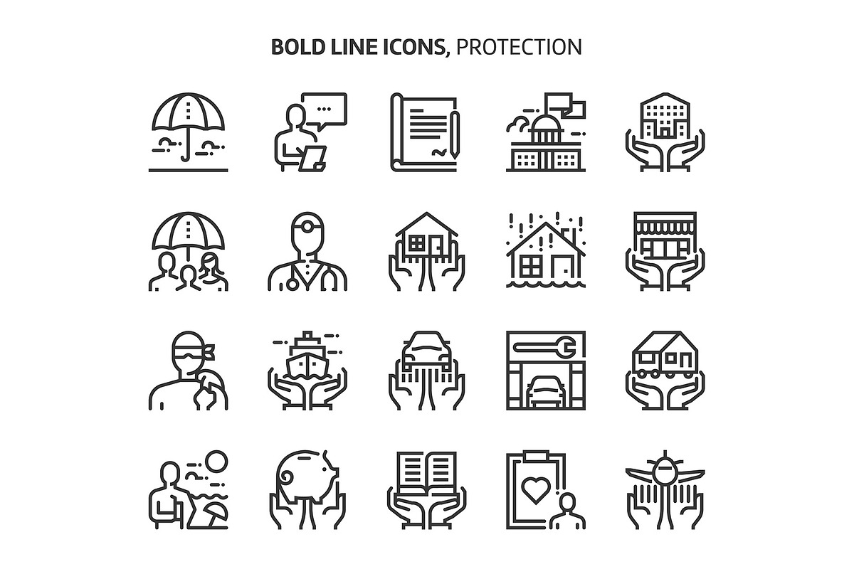 Bold Line Icons, an Outline Icon by Howcolour (Photo 109 of 151)