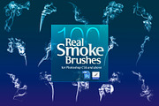 100 Real Smoke Brushes for Photoshop, a Brush Add-On by Creative Graphics (Thumbnail 7 of 11)