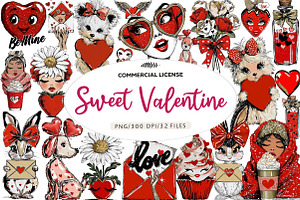 Sweet Valentine Clipart, an Illustration by CreationArt