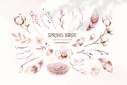 Watercolor spring birds collection, an Animal Illustration by Peace ART (Thumbnail 6 of 12)