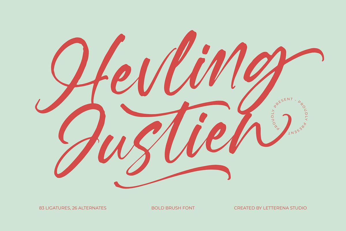 Hevling Justien Bold Brush Font, a Script Font by Letterena Studios Script (Photo 1 of 15)