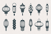 HandDrawn Chinese Lantern Collection, a Decorative Illustration by KirillsWorkshop (Thumbnail 2 of 7)
