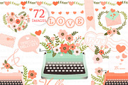 Love Typewriter Peach and Green, an Illustration by Mia's Graphic Design (Thumbnail 3 of 9)