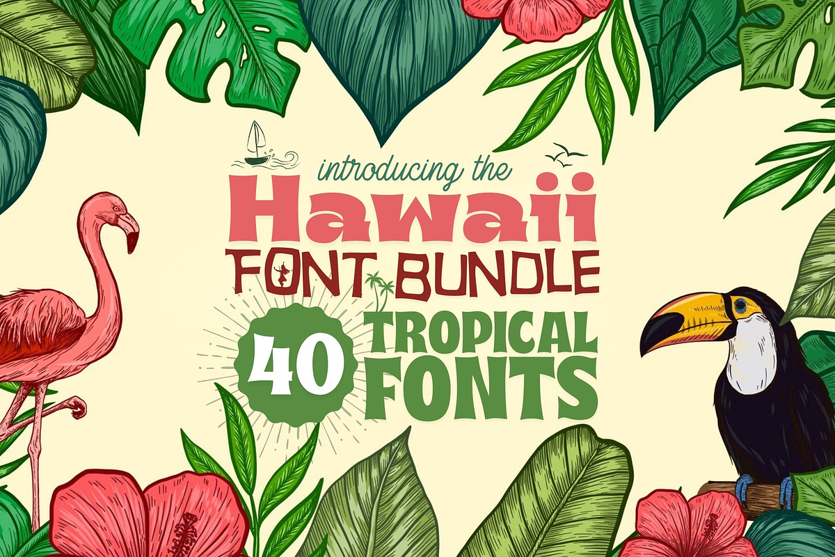 Hawaii Font Bundle - 71 Fonts!, a Serif Font by HipFonts (Photo 1 of 19)