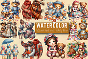 Patchwork Girl and Teddy Bear Clipar, an Illustration by SVGArt (Thumbnail 1 of 8)