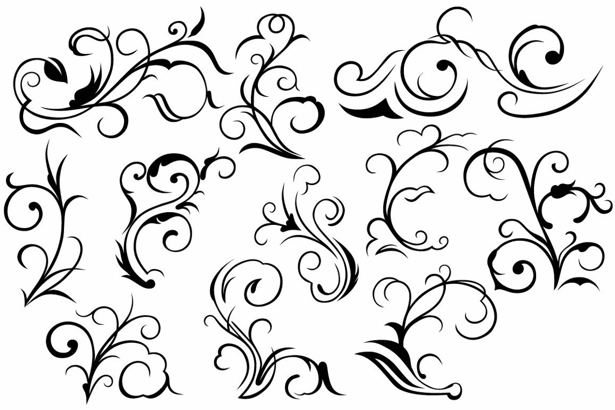 Vector set ornaments 25, a Pattern Graphic by LineworkStock